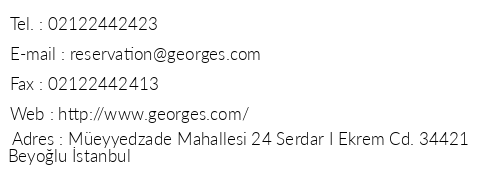 Georges Hotel Galata telefon numaralar, faks, e-mail, posta adresi ve iletiim bilgileri